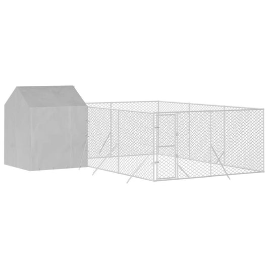 Vidaxl Perrera De Exterior Con Techo Acero Galvanizado Plata 6x6x2,5 M_0