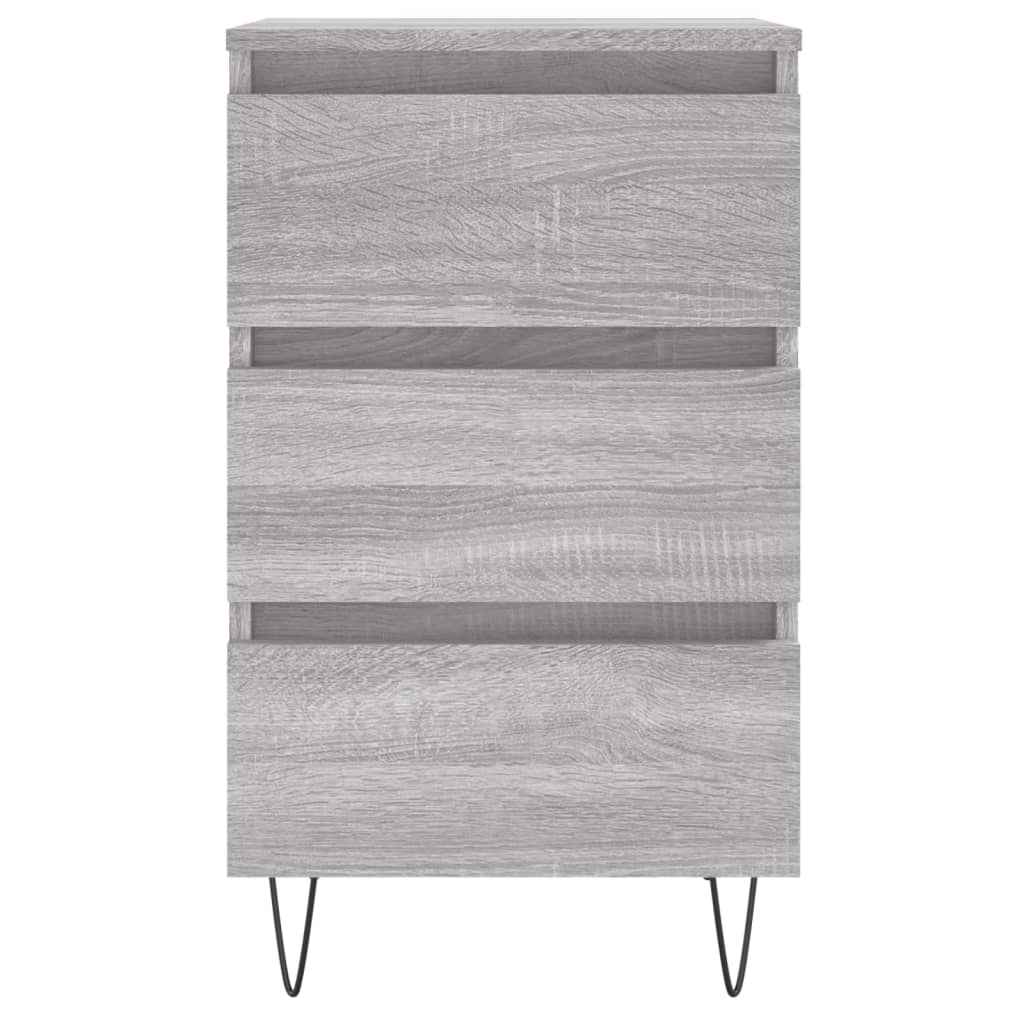 Mesita De Noche Madera De Ingeniería Gris Sonoma 40x35x69 Cm_3