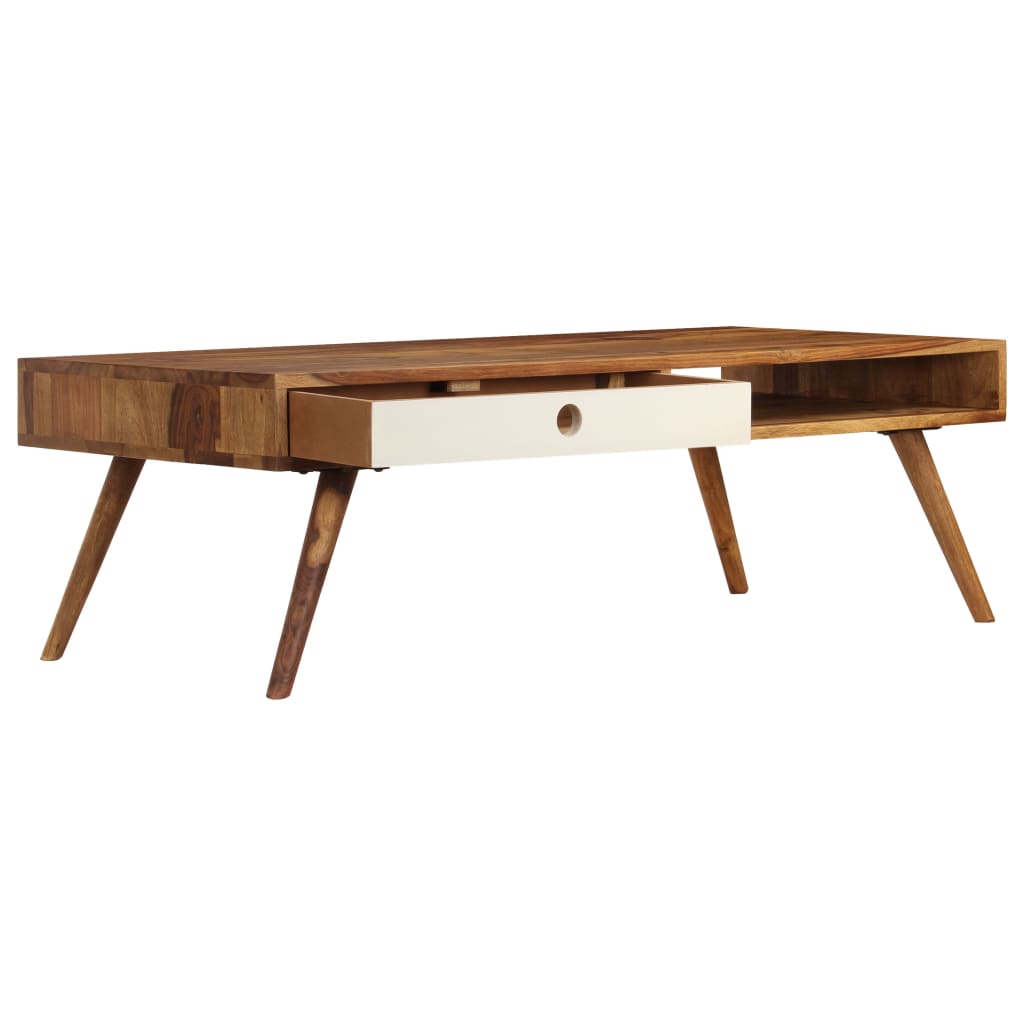 Mesa De Centro De Madera Maciza De Sheesham 110x50x35 Cm_3