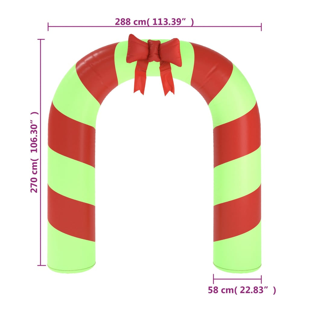 Vidaxl Puerta De Arco Inflable De Navidad Con Led 270 Cm_2