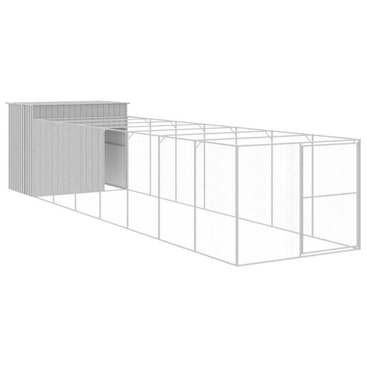 Vidaxl Caseta Perros Corral Acero Galvanizado Gris Claro 214x865x181cm_0