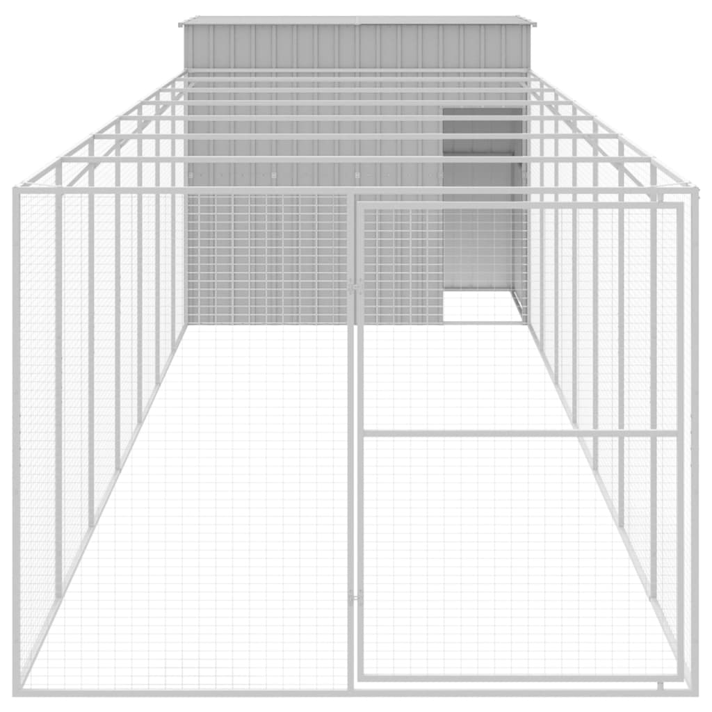Caseta Perros Corral Acero Galvanizado Gris Claro 214x865x181cm_2