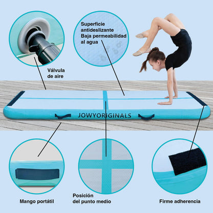 Airtrack 400x100x10cm Colchoneta Inflable, Color Azul