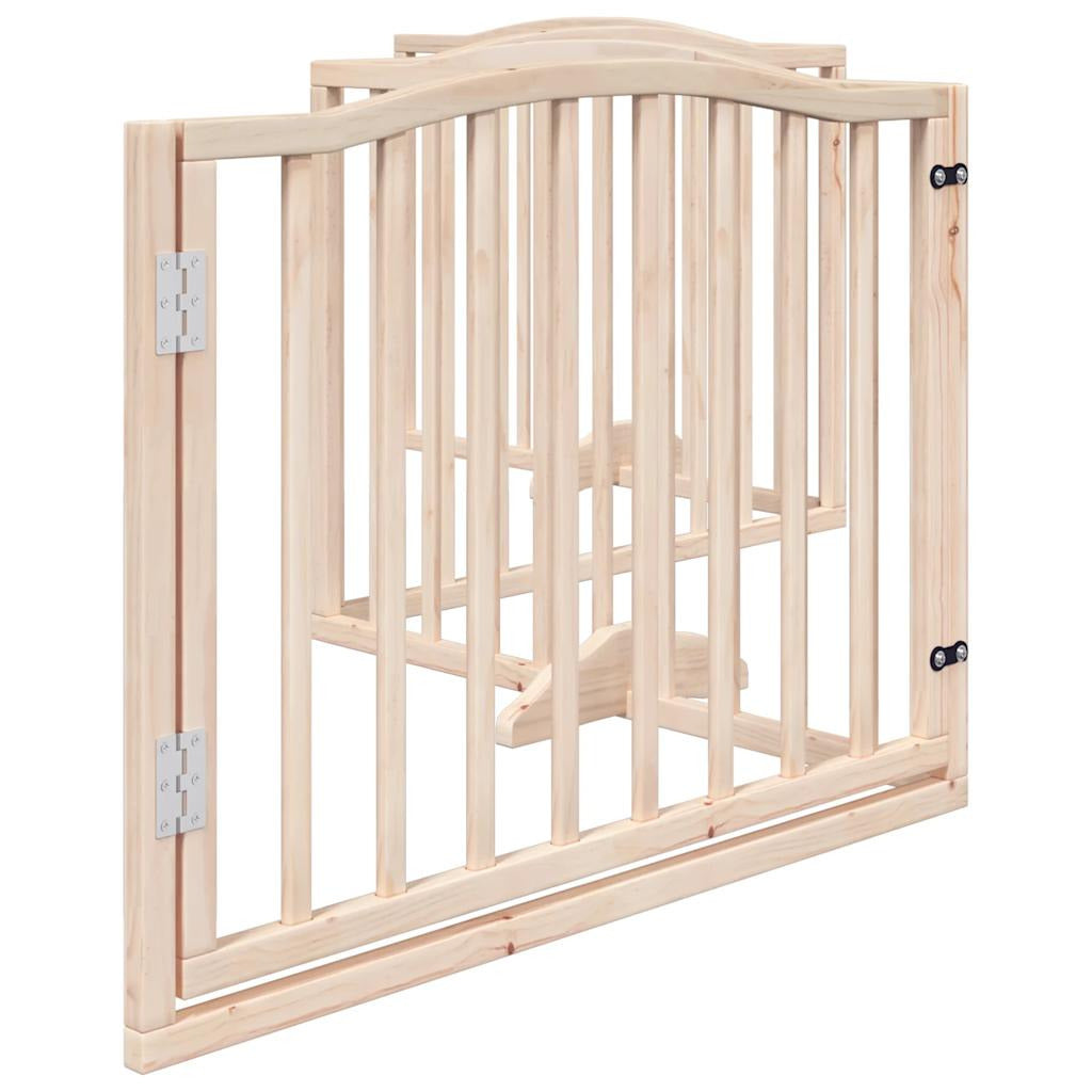 Vidaxl Puerta Para Perros Plegable 4 Paneles Madera De Álamo 320 Cm_4