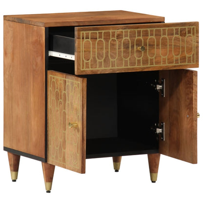 Mesita De Noche Madera Maciza De Mango 50x33x60 Cm_1