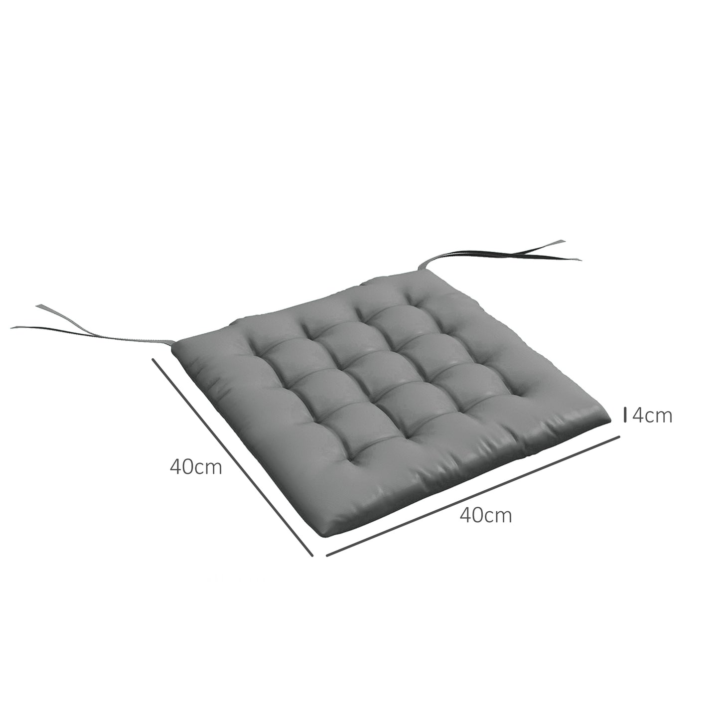 Outsunny Juego De 6 Cojines Para Sillas De Comedor 40x40 Cm Gris Oscuro_2