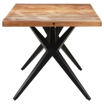 Mesa De Comedor De Madera Maciza De Acacia 160x80x76 Cm_1
