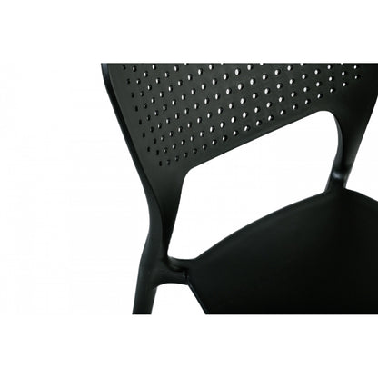 Juego De 4 Sillas Apilables De Polipropileno Negro - Muebles De Jardín - 46x51xh79.5cm_3