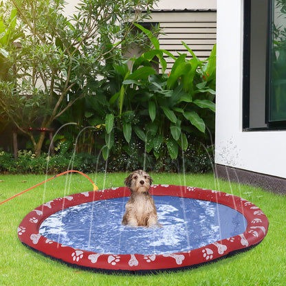 Pawhut Splash Pad Aspersor De Juegos De Agua 150 Cm Para Mascotas Jardín Patio_1