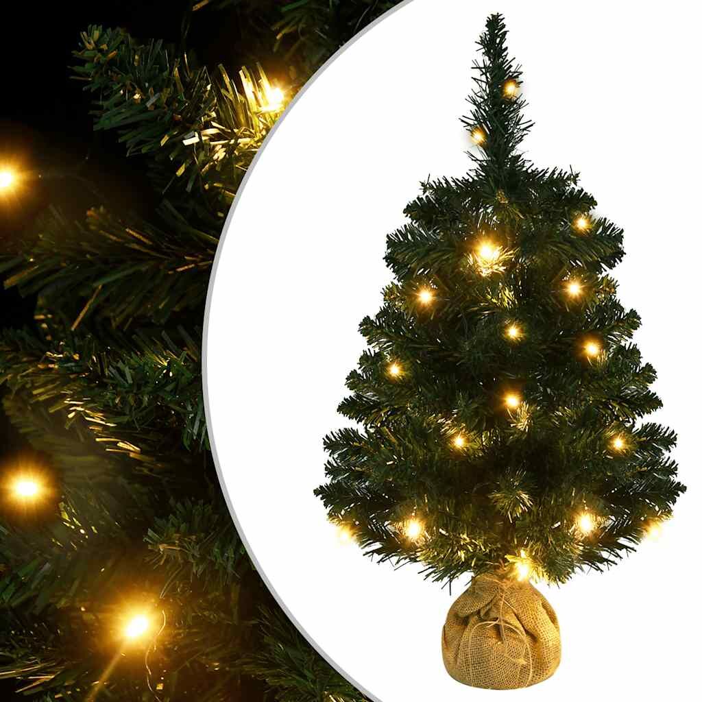 Vidaxl Árbol De Navidad Preiluminado Con Luces Y Soporte Verde 60 Cm_1