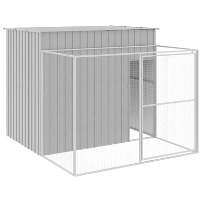 Vidaxl Caseta Perros Corral Acero Galvanizado Gris Claro 214x253x181cm_0