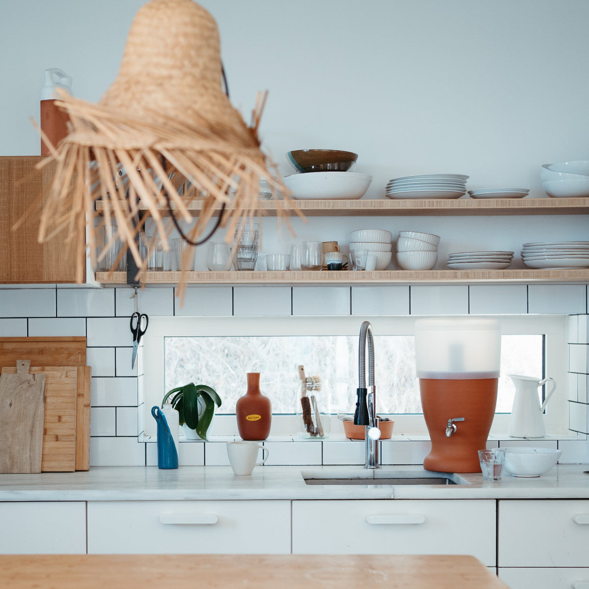 Filtro de Agua Stéfani Veneza 8L Arcilla Natural – 16 L Total (8 L Filtrados + 8 L Reserva) – 51 cm Alto x 29,5 cm Ø_2