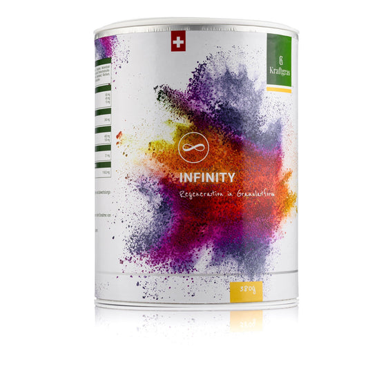 Kraftgras - Infinity: polvo de regeneración con jugo de cebada, triptófano, vitaminas y extracto de alcachofa (380 g)_0