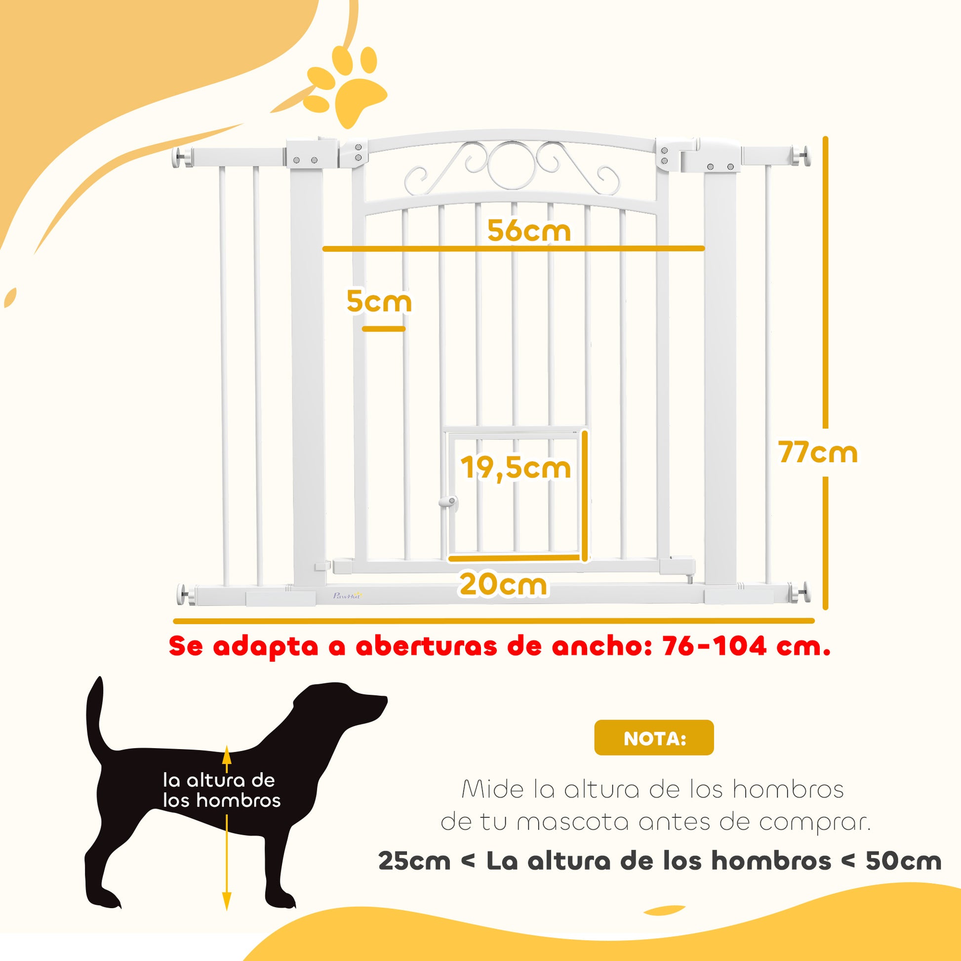 Pawhut Barrera Para Perros Con Cierre Automático_2