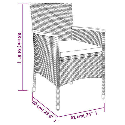 Vidaxl Set De Comedor De Jardín 9 Pzas Y Cojines Ratán Sintético Negro_2