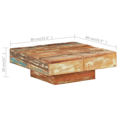 Mesa De Centro De Madera Maciza Reciclada 80x80x28 Cm_4