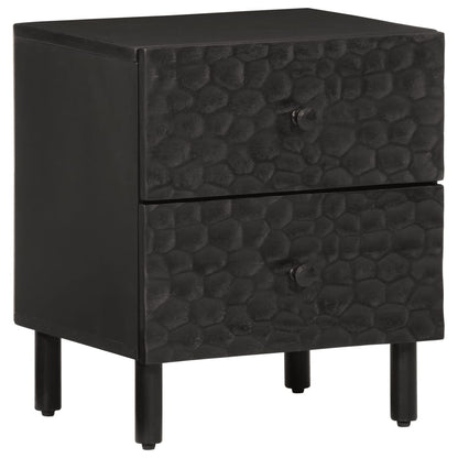 Mesitas De Noche 2 Uds Madera Maciza De Mango Negro 40x33x46 Cm_0