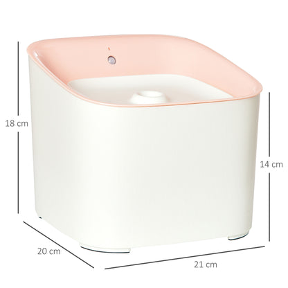 Pawhut Fuente De Agua Para Gatos 3l Con Sensor Infrarrojos 3 Modos Luz Led Rosa_2