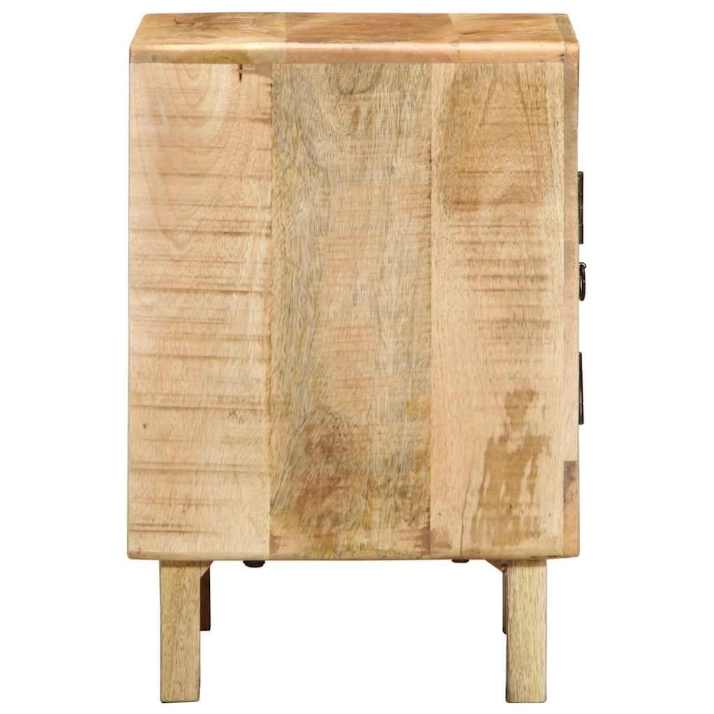 Mesilla De Noche 2 Uds 40x32x46 Cm Madera Mango Rugosa_1
