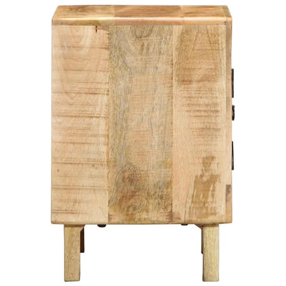 Mesilla De Noche 2 Uds 40x32x46 Cm Madera Mango Rugosa_1