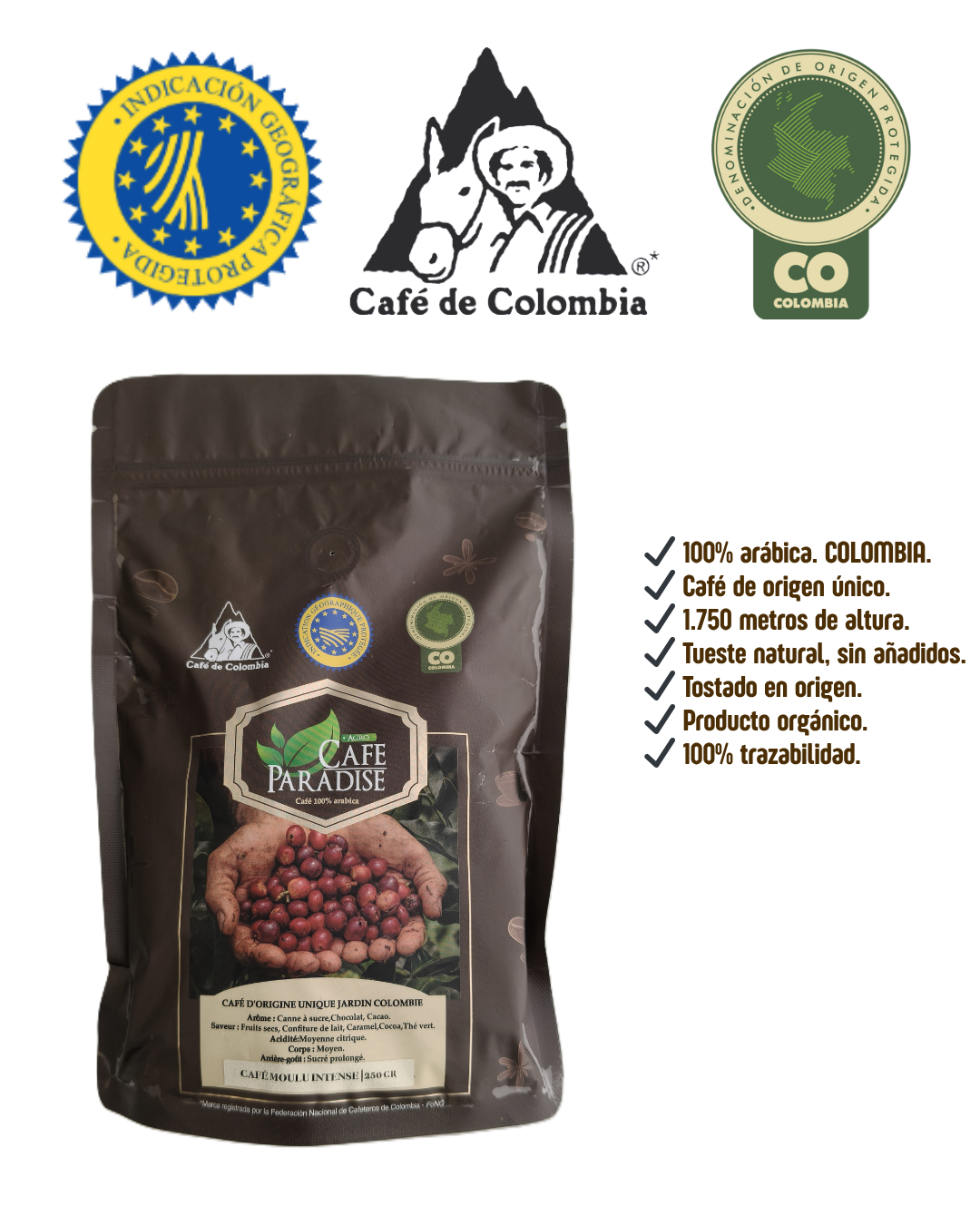 Café de Especialidad Origen Único - Colombia – 100% Arábica – Molido 250g_1