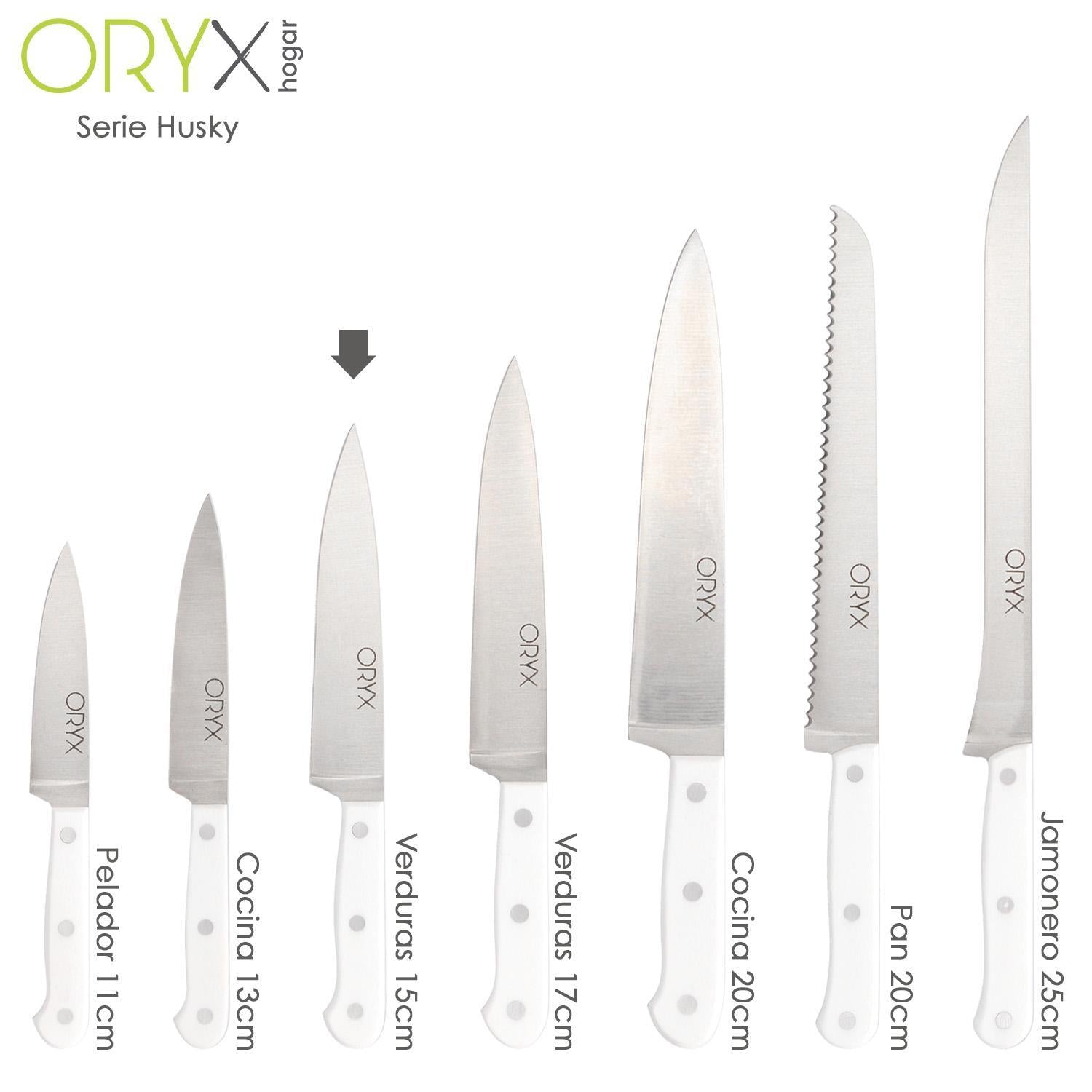 Cuchillo Husky Verduras 15 Cm. Hoja Acero Inoxidable, Cuchillo Verduras, Cuchillo Cortar Verduras Mango Ergonomico Blanco_2