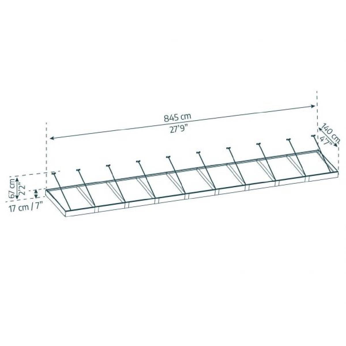 Marquesina para puerta Sophia XL 140x845 cm opal Canopia