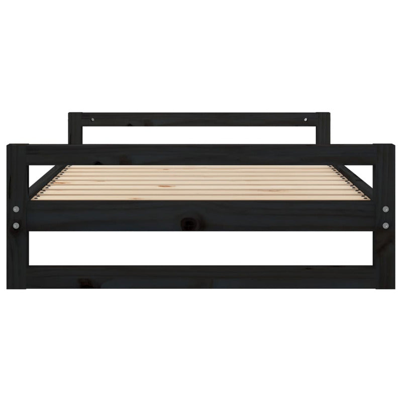 Vidaxl Cama Para Perros Madera Maciza De Pino Negro 105,5x75,5x28 Cm_5