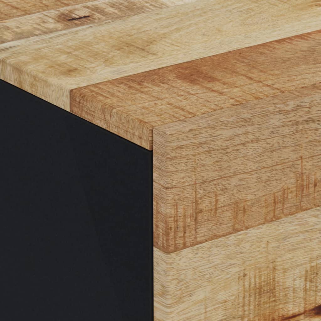 Mesita De Noche De Madera Maciza De Mango 40x33x46 Cm_3