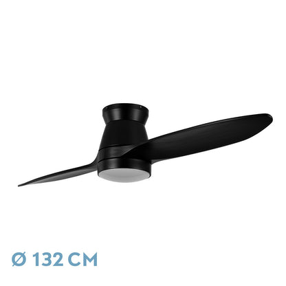 Ventilador Dc Nordic 24w 2400lm Negro 2 Aspas 132d 3000k,4500k,6000k, Remoto+temporizador+memoria_0