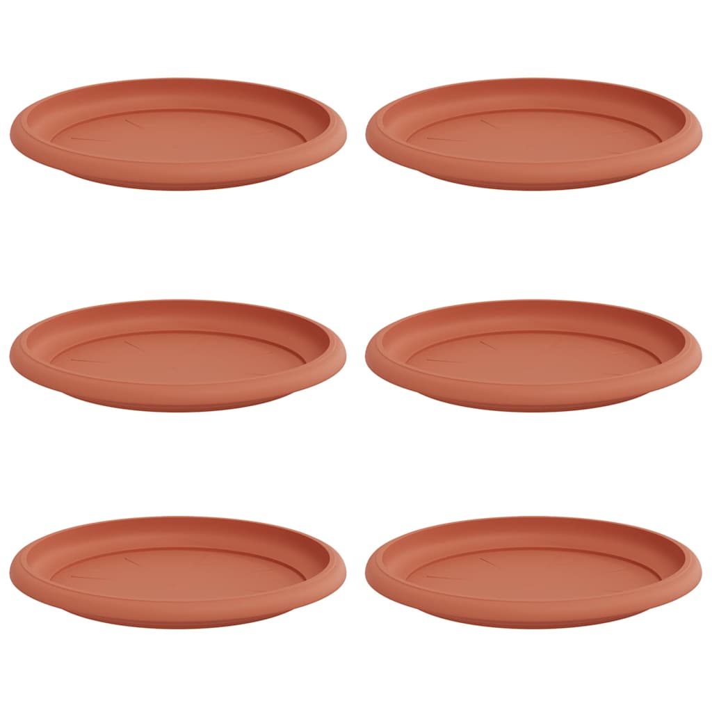 Bandeja Redonda Para Flores 6 Pcs Rojo Ladrillo Ø 17,5 X 2 Cm_0