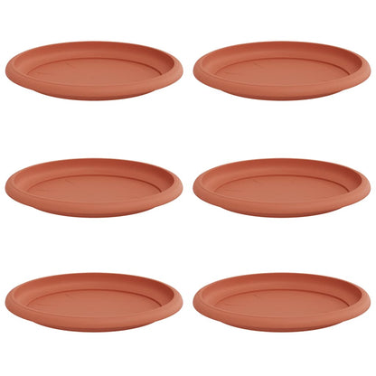 Bandeja Redonda Para Flores 6 Uds. Rojo Ladrillo Ø 17,5 X 2 Cm_0