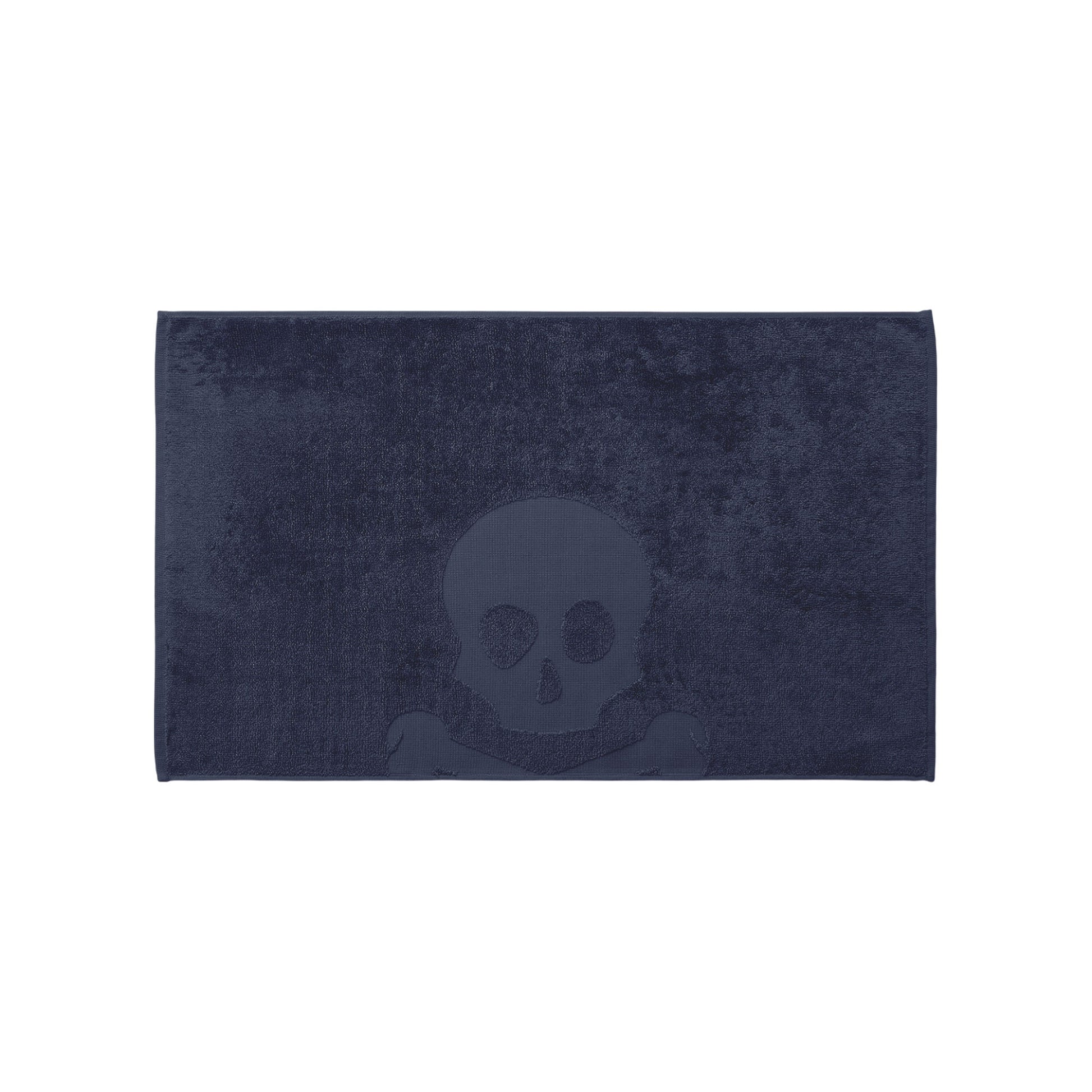 Alfombra De Baño Calavera 50x80cm 100% Algodón 750gsm Azul Marino Scalpers Home