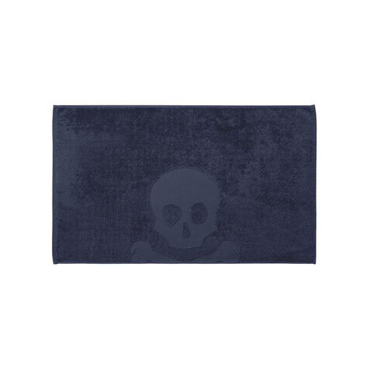 Alfombra De Baño Calavera 50x80cm 100% Algodón 750gsm Azul Marino Scalpers Home