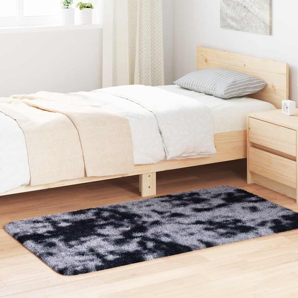 Vidaxl Alfombra De Pelo Largo Navarra Gris Oscuro 80x150 Cm Poliéster_1