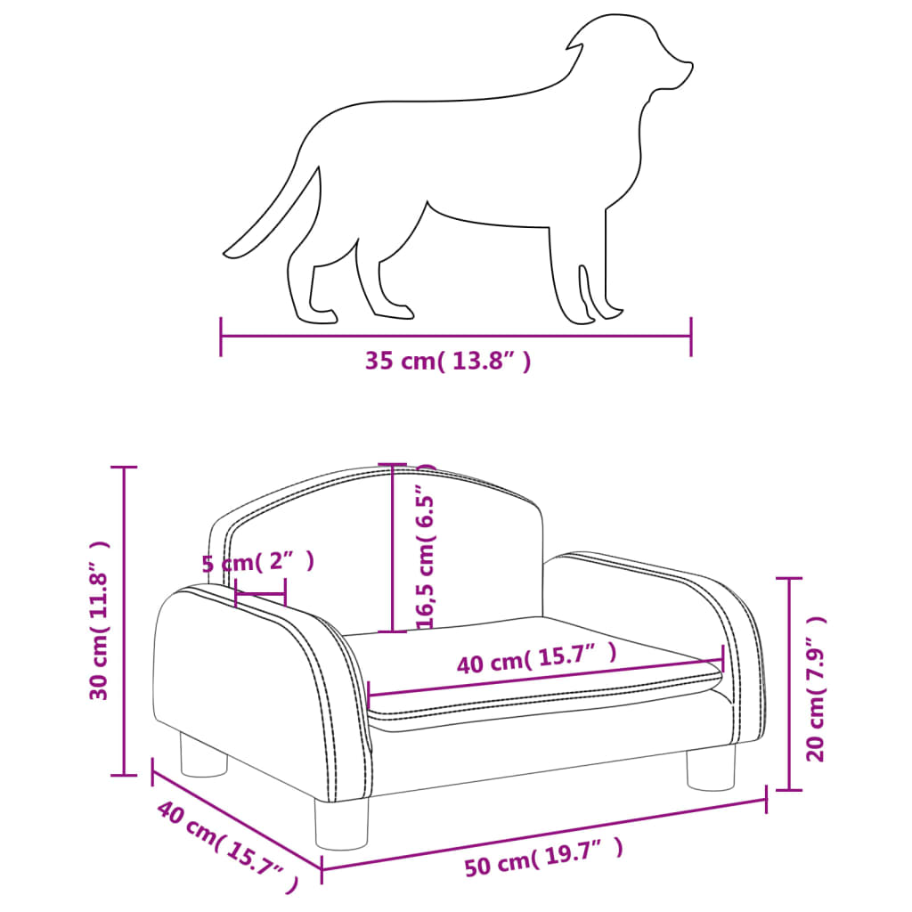 Cama Para Perros De Cuero Sintético Gris 50x40x30 Cm / Vetonek_5