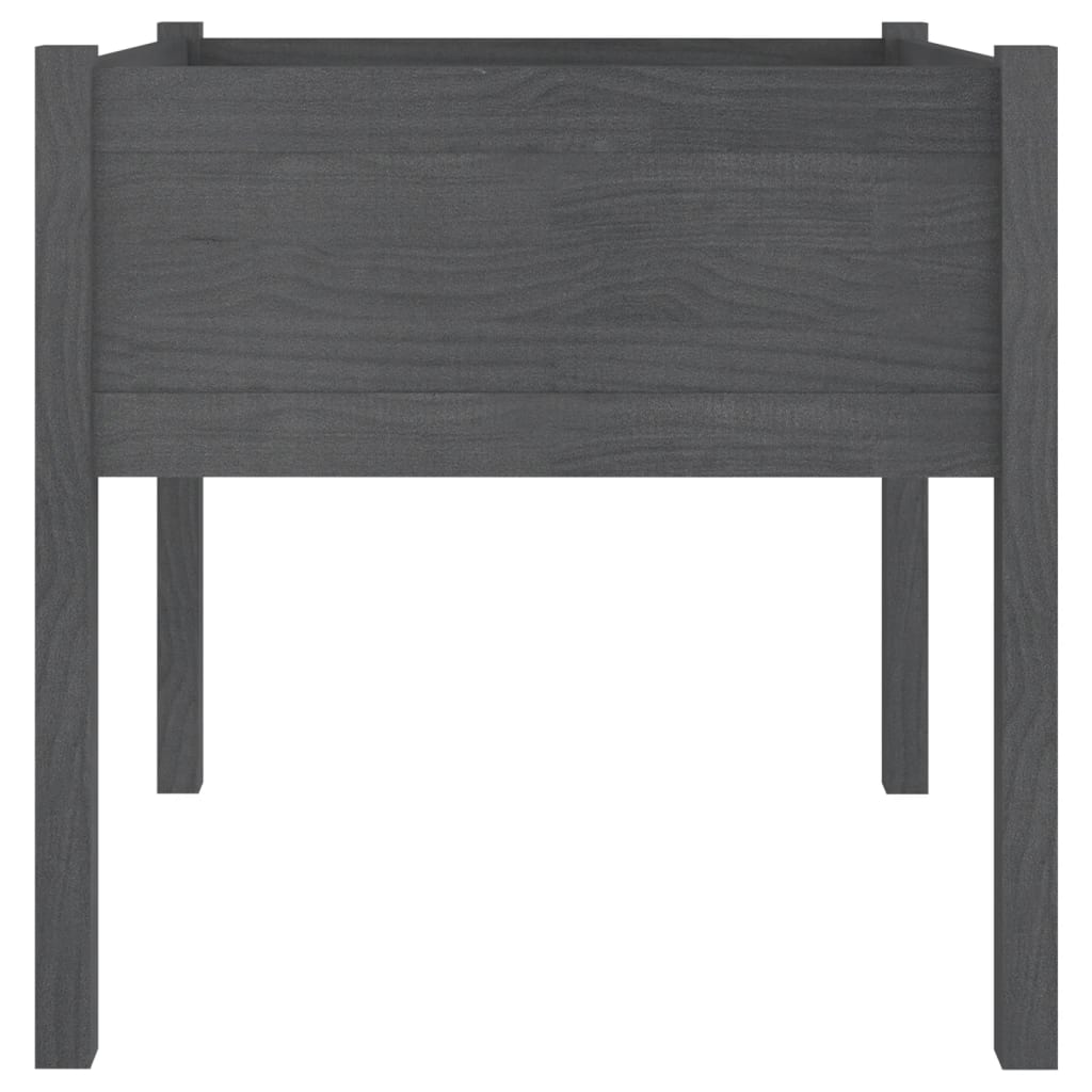 Jardineras 2 Uds Madera Maciza De Pino Gris 70x70x70 Cm_4