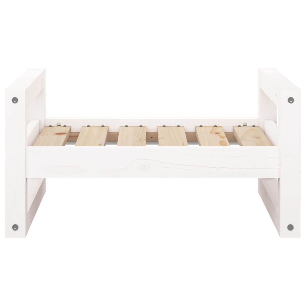 Vidaxl Cama Para Perros Madera Maciza De Pino Blanco 55,5x45,5x28 Cm_4