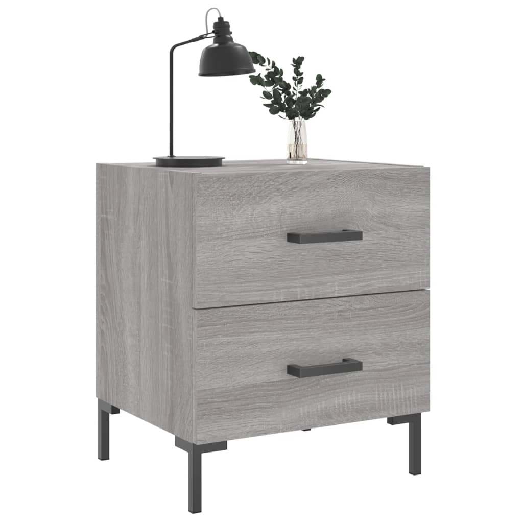 Mesitas Noche 2 Uds Madera Ingeniería Gris Sonoma 40x35x47,5 Cm_1