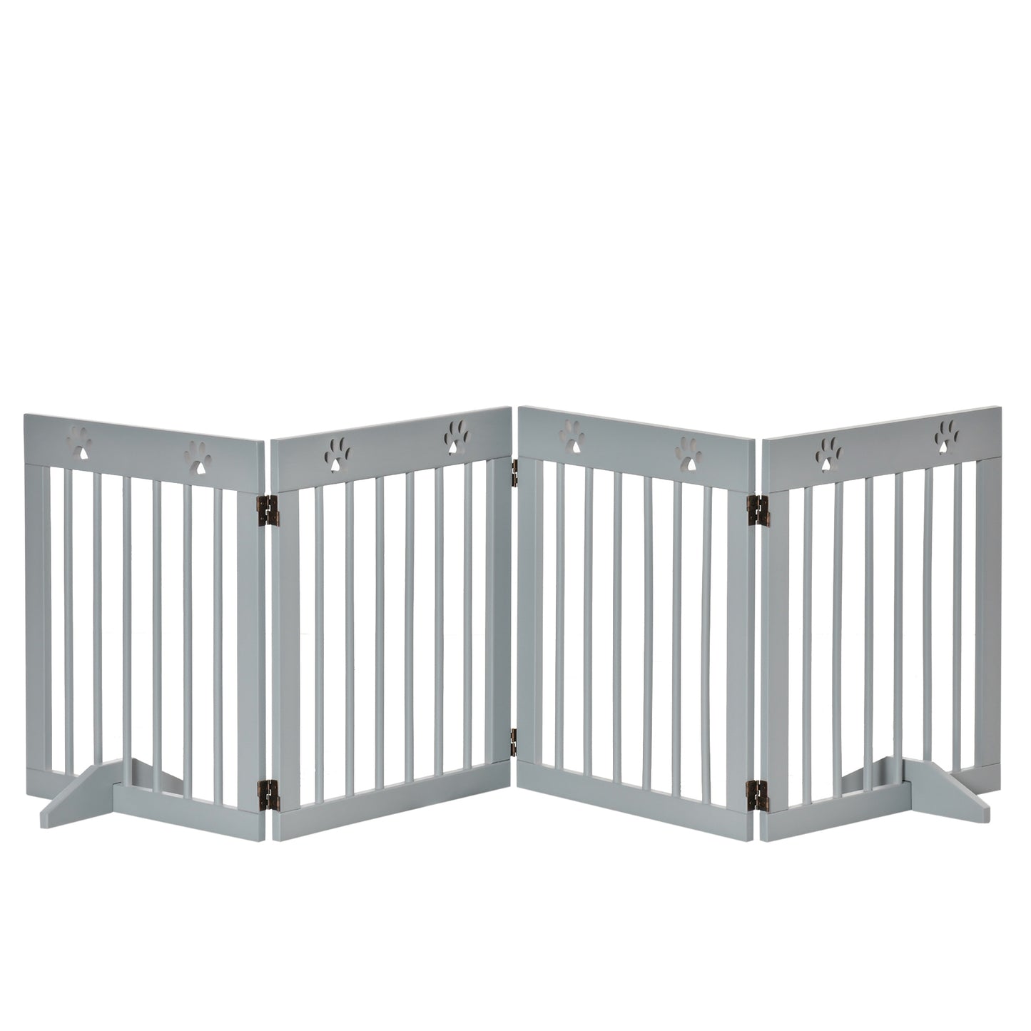 Pawhut Barrera Para Perros Plegable De 4 Paneles 204x30x61 Cm Gris Claro_0