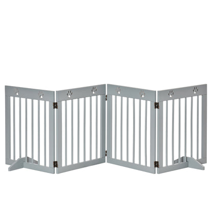 Pawhut Barrera Para Perros Plegable De 4 Paneles 204x30x61 Cm Gris Claro_0