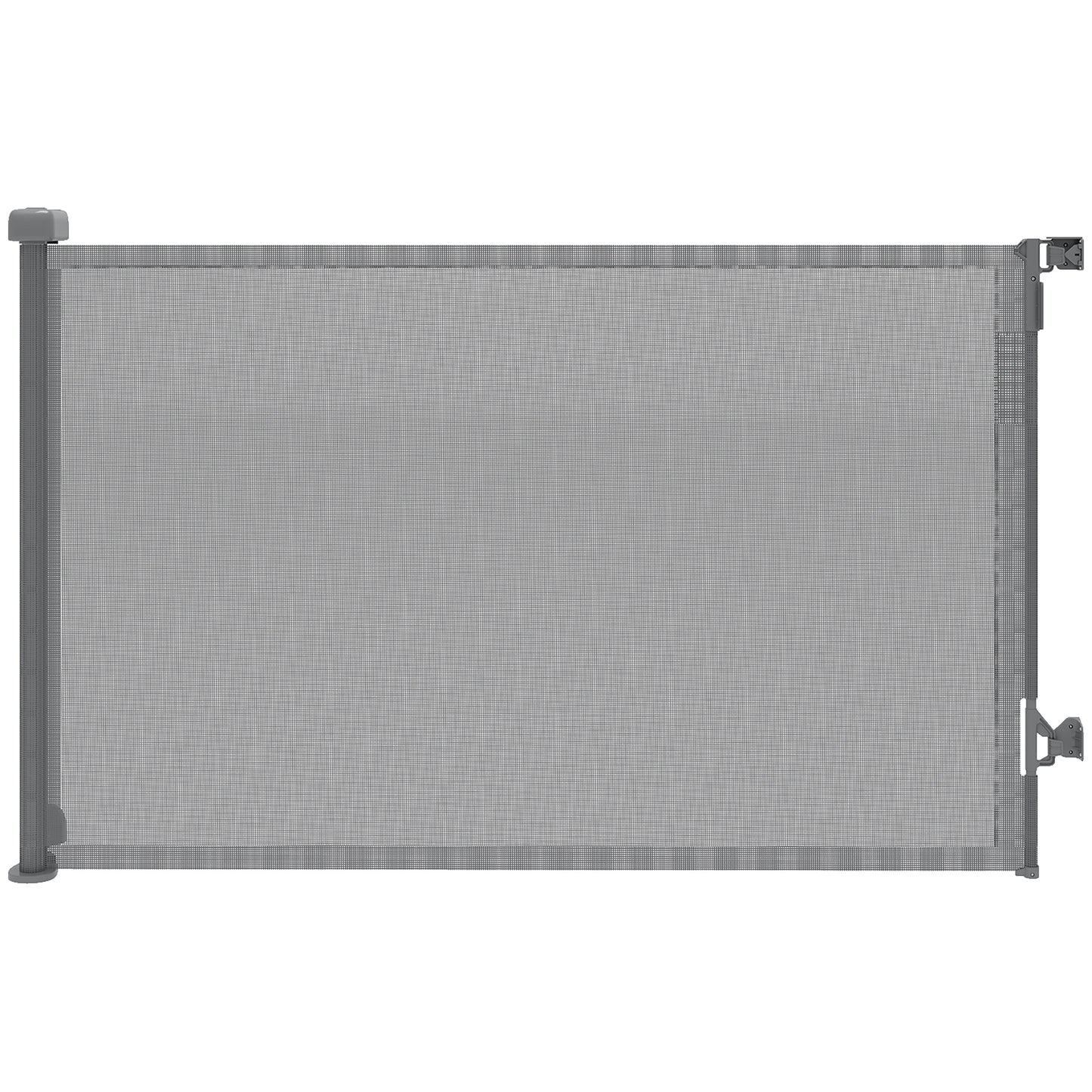 Pawhut Barrera De Seguridad Para Perros Retráctil Extensible Hasta 140 Cm Gris_0