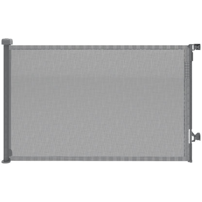 Pawhut Barrera De Seguridad Para Perros Retráctil Extensible Hasta 140 Cm Gris_0