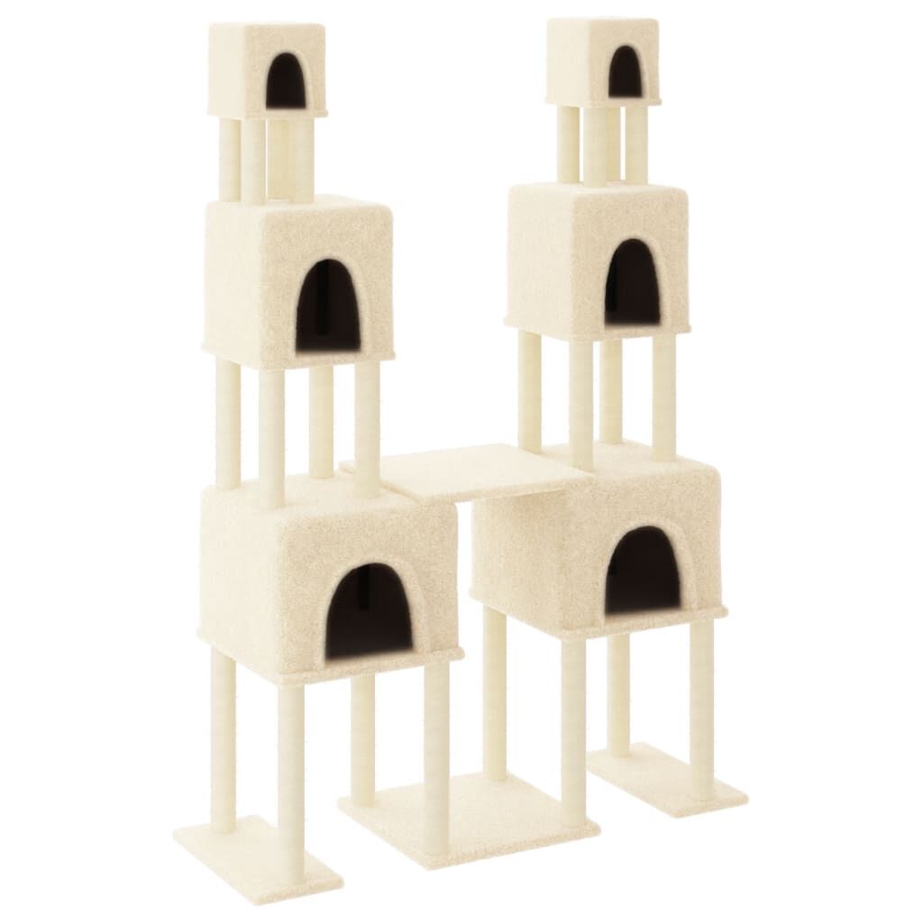 Vidaxl Rascador Para Gatos Con Postes De Sisal Color Crema 199 Cm_0