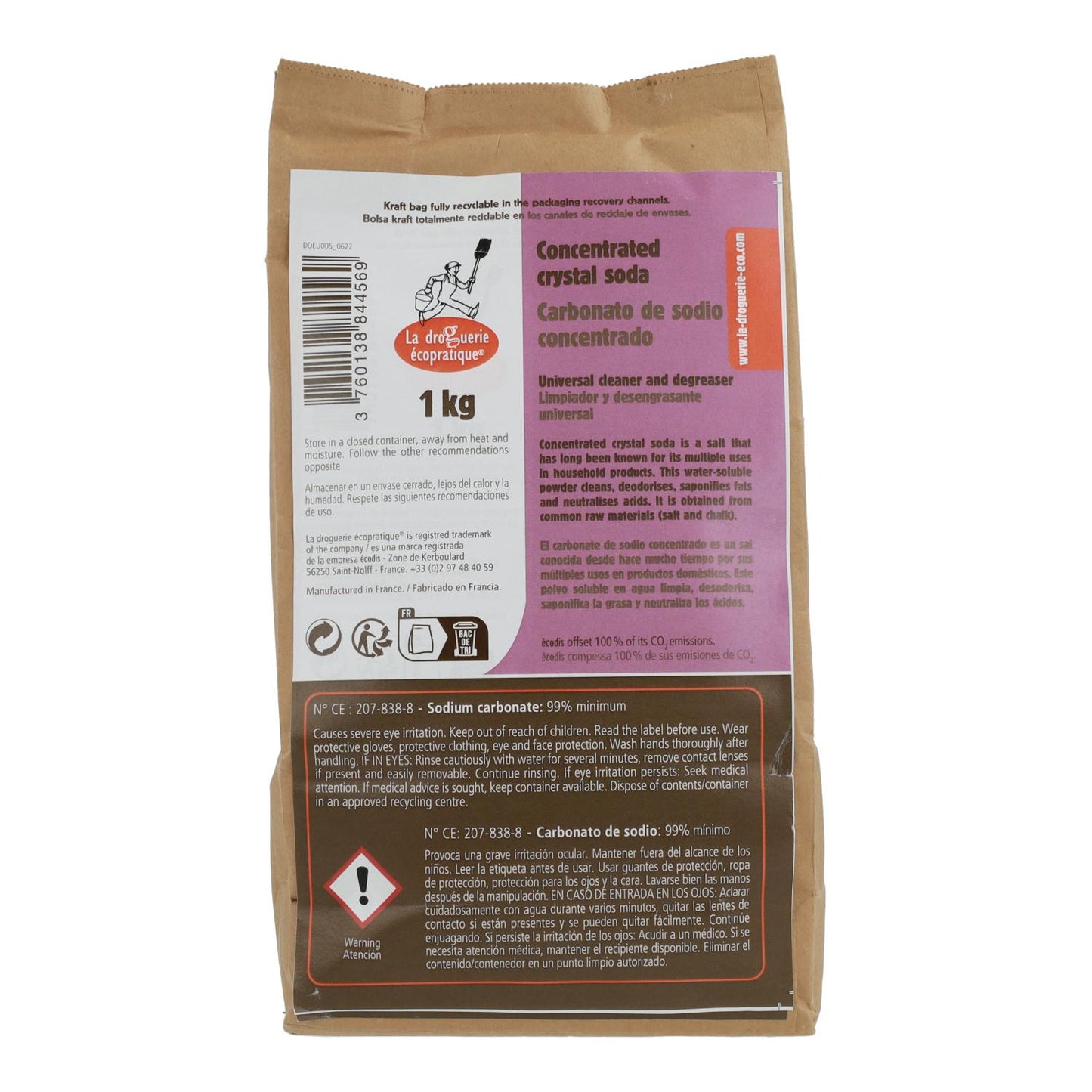 Carbonato de sodio concentrado La Droguerie Écologique  1kg