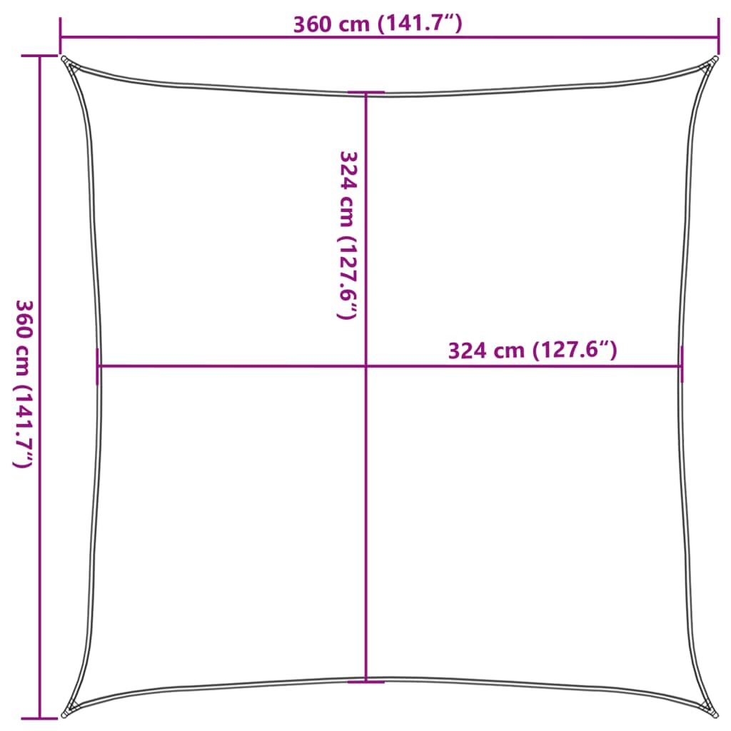Vidaxl Toldo De Vela Hdpe Naranja 160 G/m² 3,6x3,6 M_2