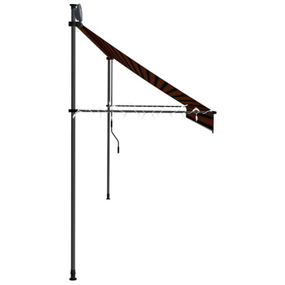 Toldo Manual Retráctil Con Led Naranja Y Marrón 400 Cm_5