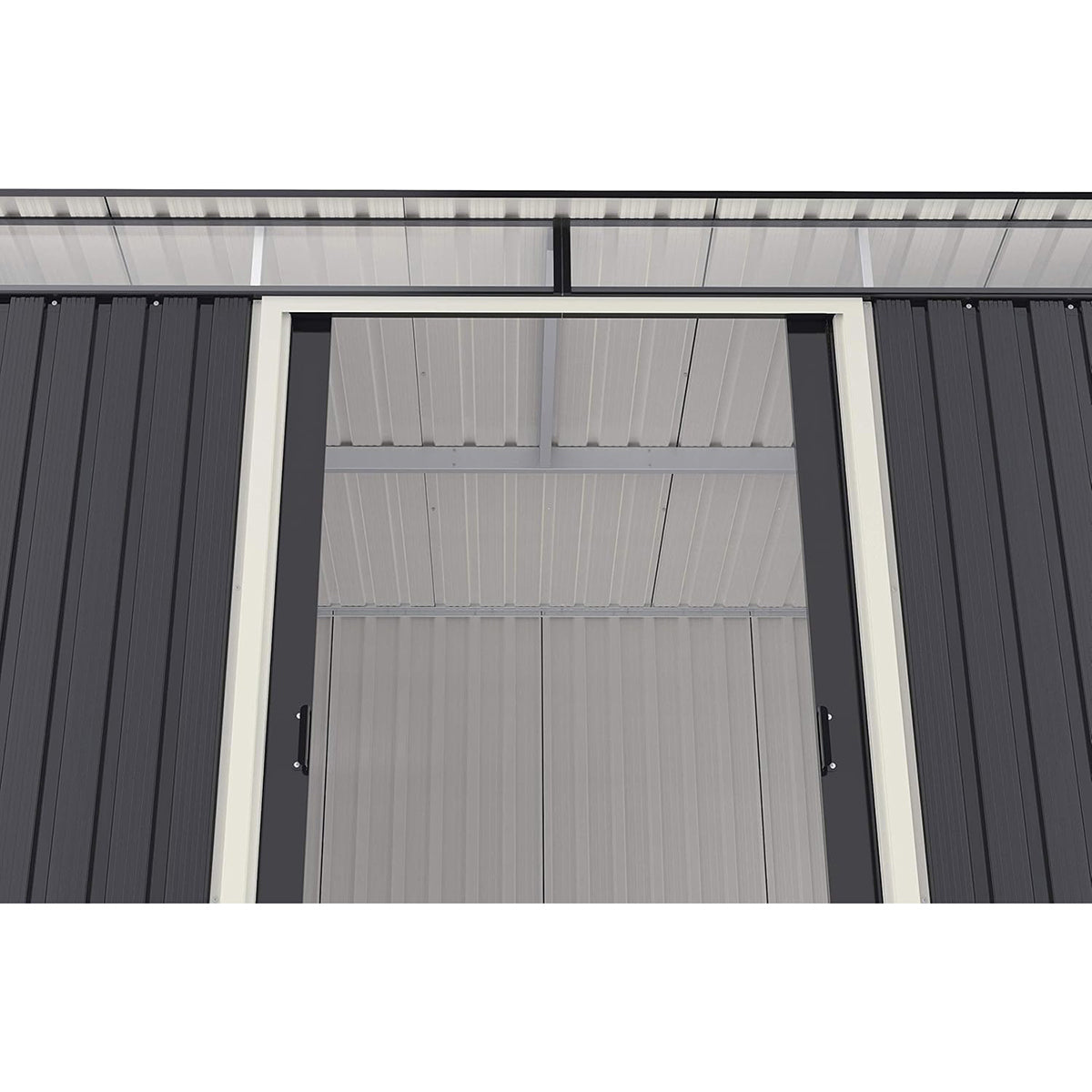 Caseta Jardín Top Shed Pentroof 8×6 Metal Gris Antracita_4