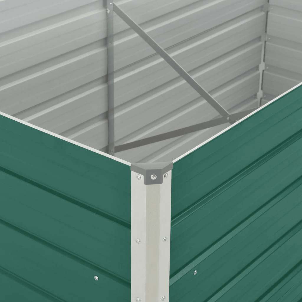 Jardinera Elevada De Acero Galvanizado Verde 160x80x77cm_4