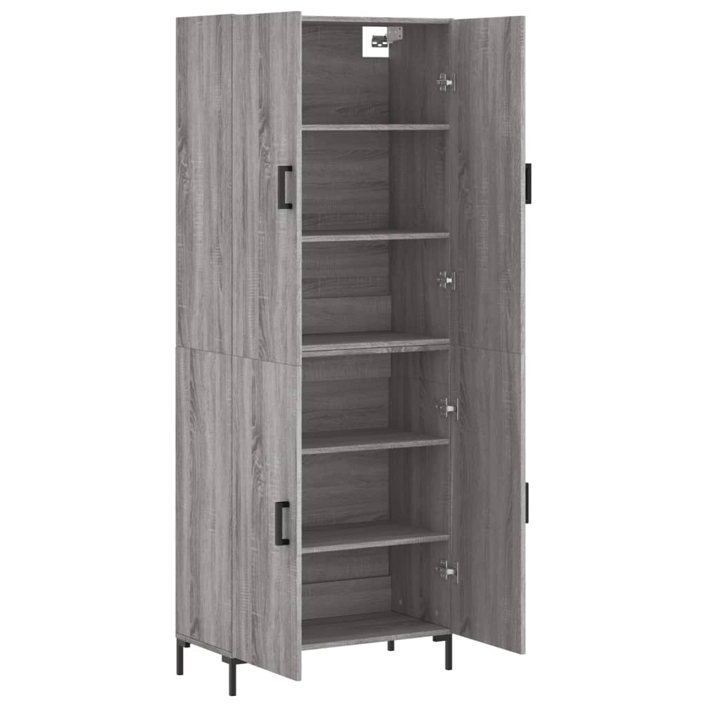 Aparador Alto Madera Contrachapada Gris Sonoma 69,5x34x180 Cm_3